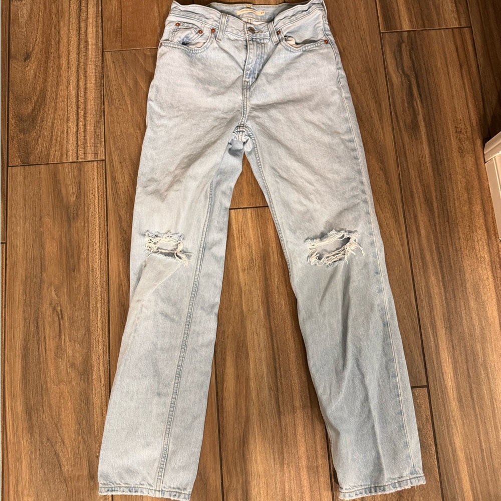 Levi’s low pro straight high rise ripped jeans size 25 - Picture 1 of 4